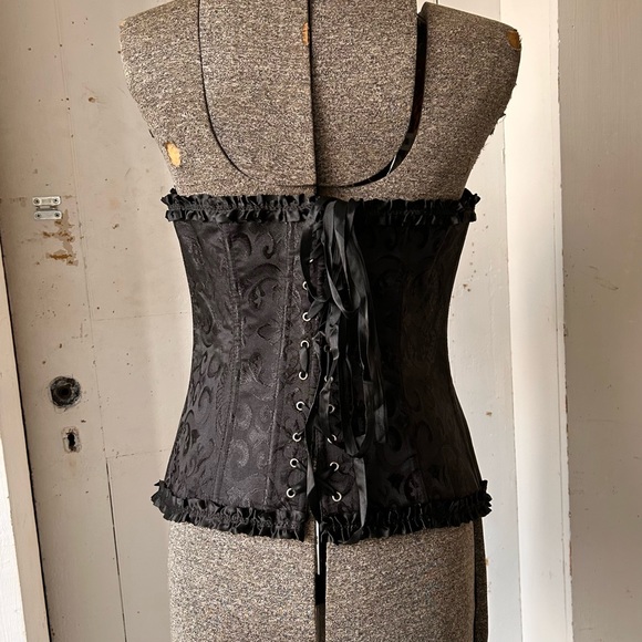 Damask & Satin Ribbon Laced Corset - Picture 4 of 14